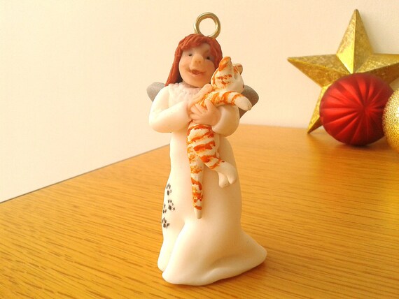 Christmas Angel Hanging Tree Decoration Polymer Clay Angel Etsy