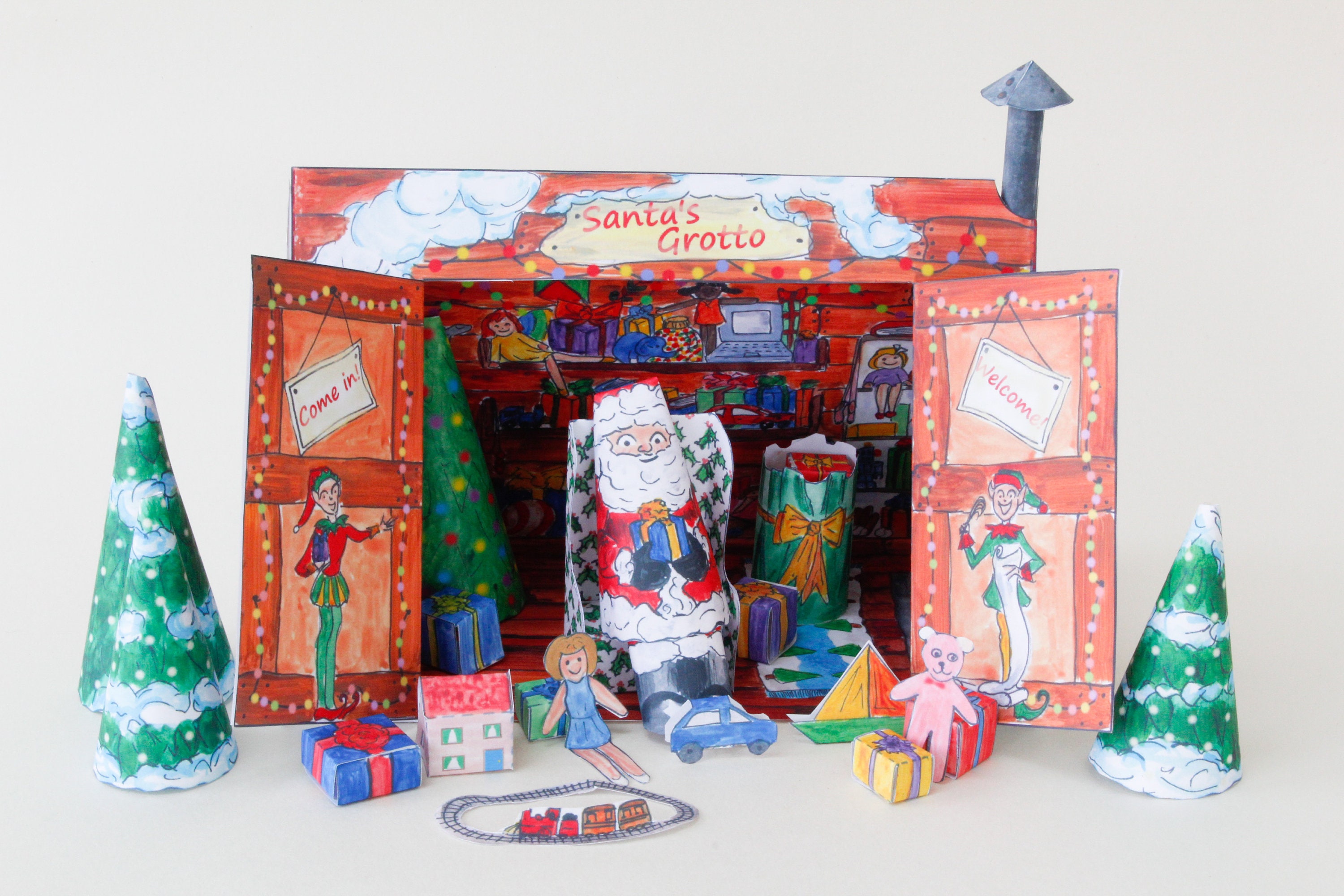 Santa's Grotto Model Kit Digital Download, Printable Christmas