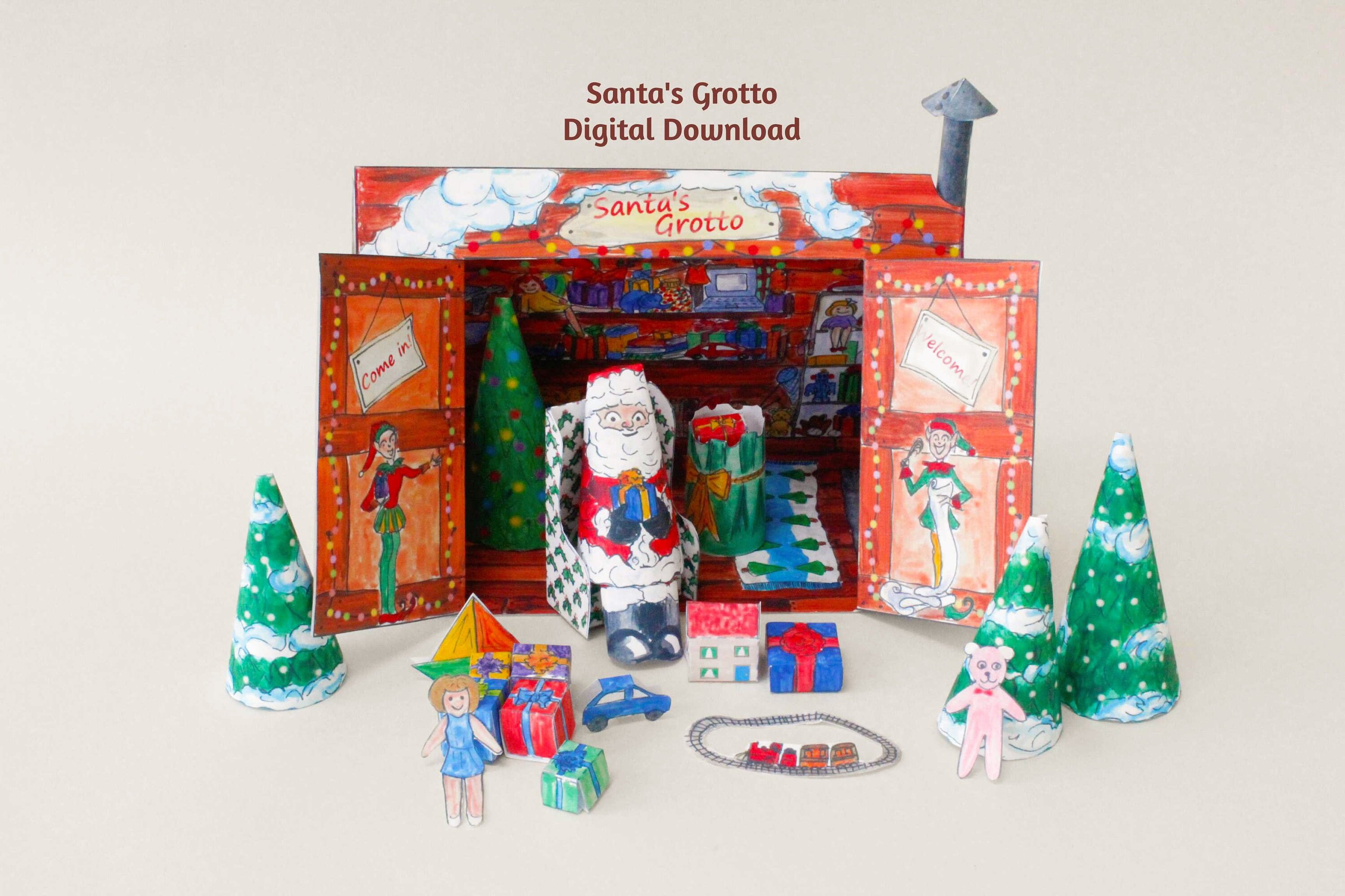 Santa's Grotto Model Kit Digital Download, Printable Christmas