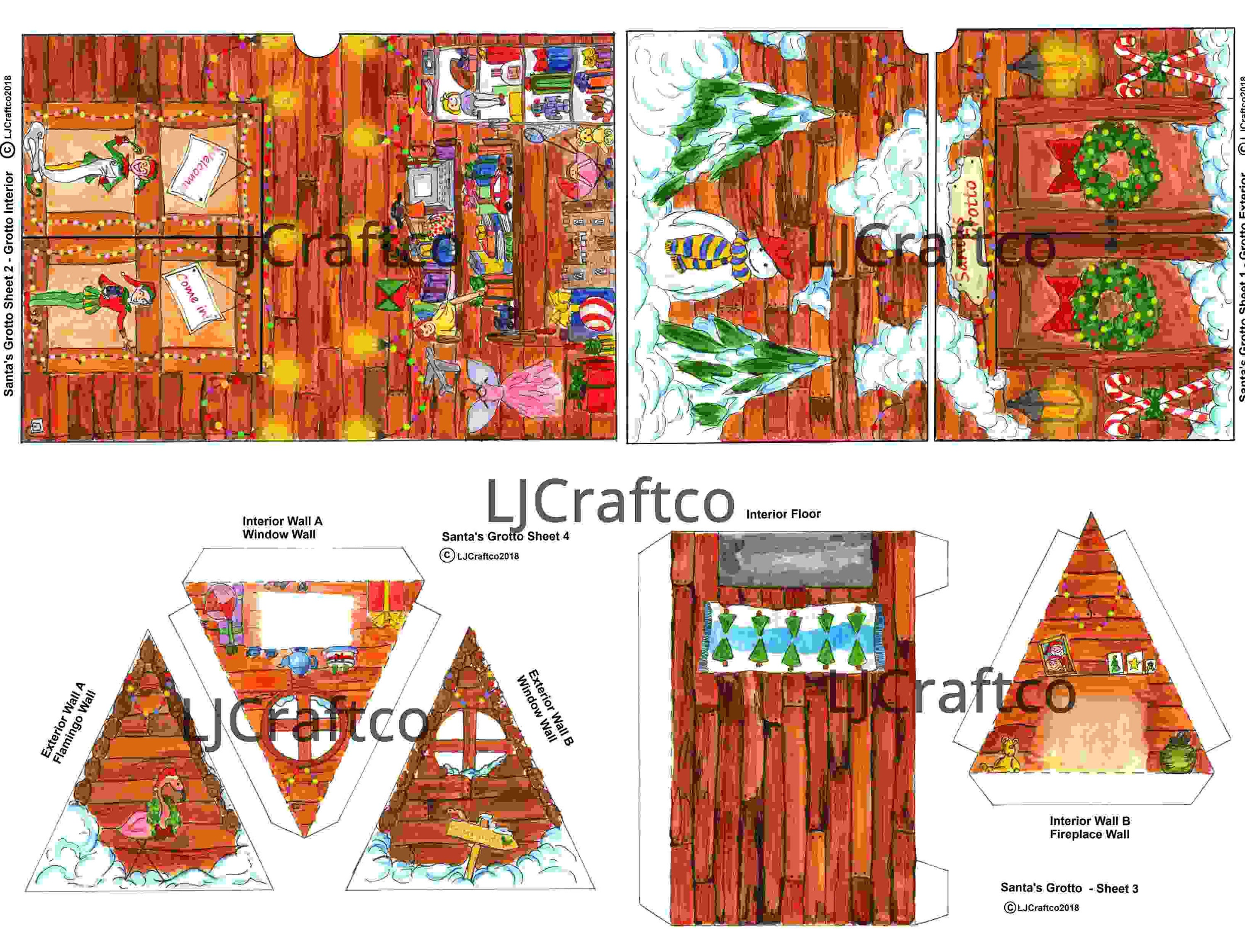 Santa's Grotto Model Kit Digital Download, Printable Christmas ...