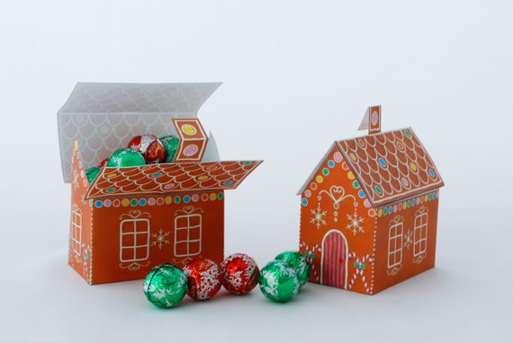 Printable Gingerbread House Candy Box Instant Download | Etsy