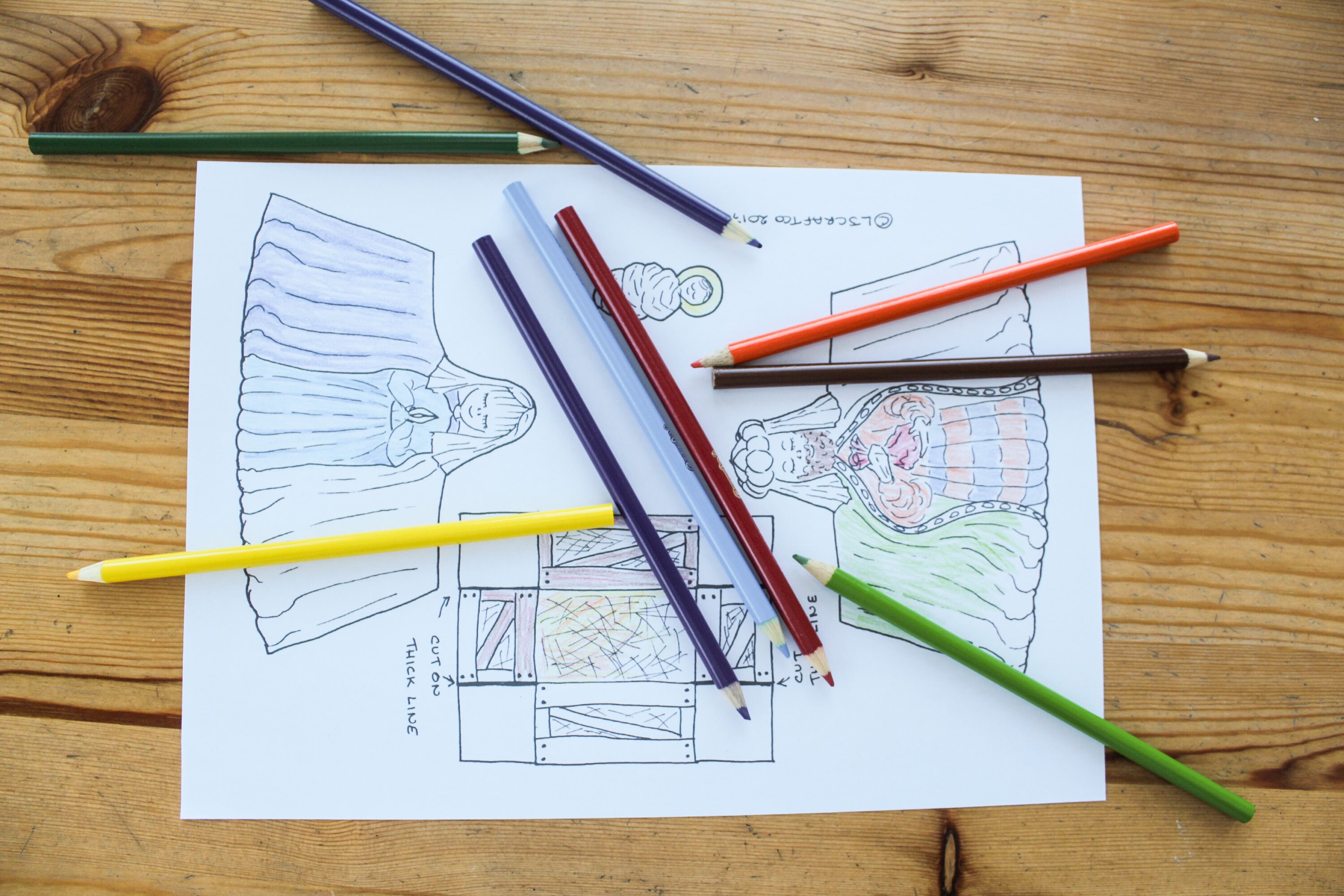 Instant Download Nativity Scene Colouring Pages, Printable Nativity ...