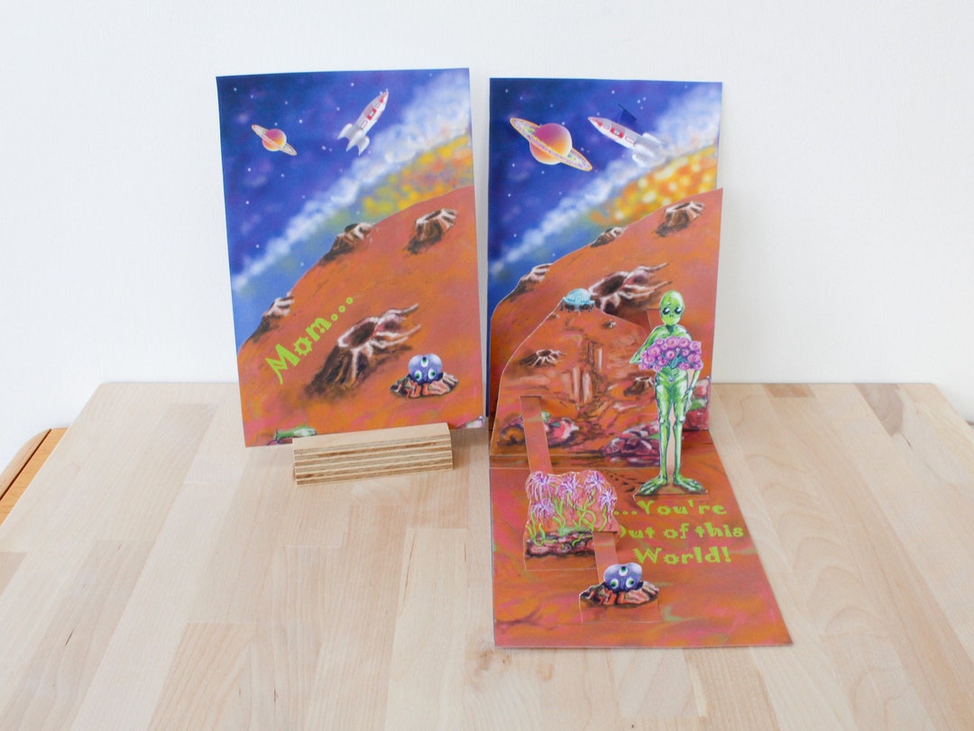 Pop up Mother's Day Card, Digital Download Alien Birthday Card for Mom ...