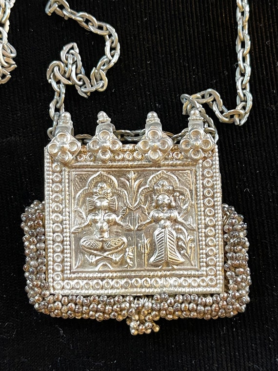 Ganesh and Lakshmi sterling silver pendant