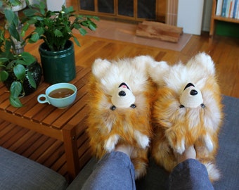 Pomeranian Slippers Fluffy Dog Slippers One Size Fits Most Etsy Nederland
