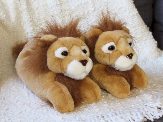 Lion Slippers Plush Animal Slippers One Size Fits Most - Etsy Australia