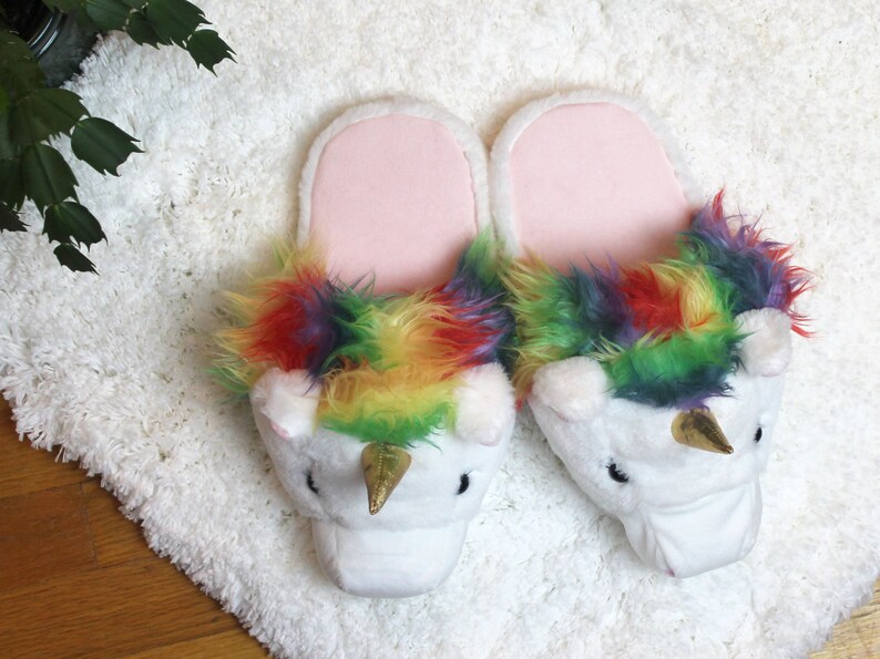 Fuzzy Unicorn Slippers Fluffy Animal Slippers One Size Fits Most Etsy fuzzy-unicorn-slippers-fluffy-animal-slippers-one-size-fits-most-etsy