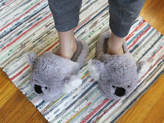 Fuzzy Koala Slippers Fluffy Koala Bear Animal Slippers One - Etsy