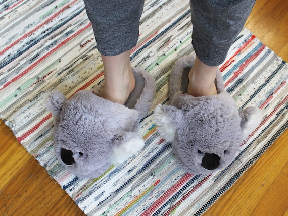 Fuzzy Koala Slippers Fluffy Koala Bear Animal Slippers One Size Fits Most