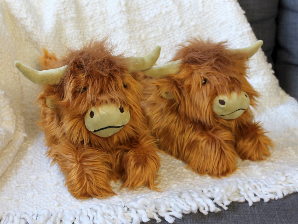Highland Cattle Slippers Fluffy Scottish Cow Slippers One Etsy