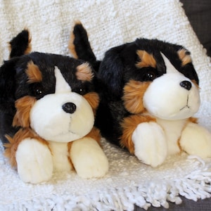 Bernese Mountain Dog Slippers | Plush Dog Slippers | One Size Fits Most