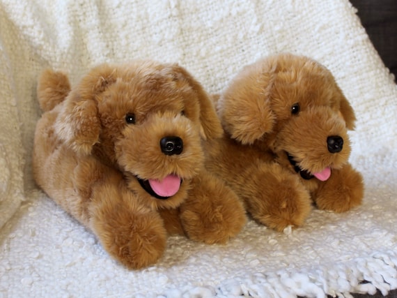 Golden Retriever Dog Plush Slippers Cuddle Clones Plush Slippers