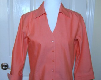 Coldwater Creek Blouse Ladies Size 18 Red Candy Canes