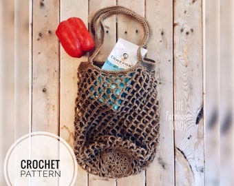 Crochet Pattern, Mesh Bag Pattern, Net Bag Pattern, Market Bag Pattern, Fishnet Bag Pattern, String Bag Pattern
