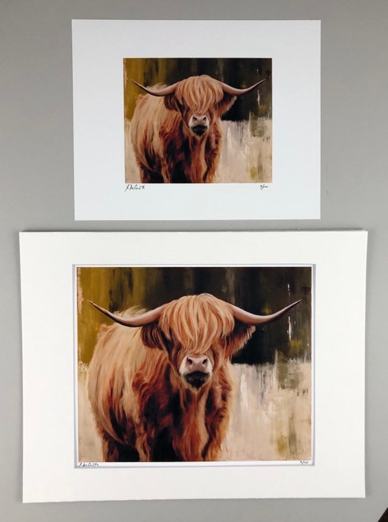Highland Cow oil painting and prints