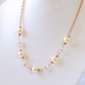 Mariage Swarovski Crème Pearl - Collier chaîne d&#39;or 12&quot;-18&quot; Réglable