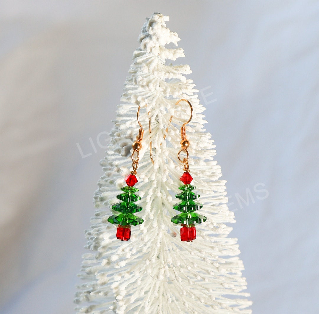 1 Paio Di Orecchini A Monachella Con Ciondolo Albero Di Natale Di Moda Retrò In Legno A Quadri Verdi Per Donne | SHEIN ALIA