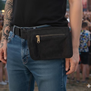 Minimalist Fanny Pack, Multi-Pocket Hip Bag with Adjustable Strap, Festival Belt Bag