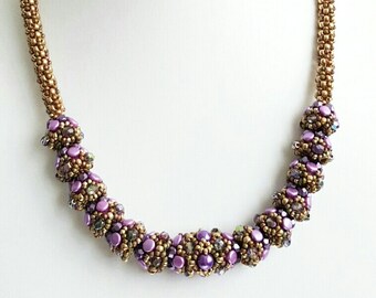 Purple necklace, elegant cocktail necklace, statement necklace, beaded jewellery, victorian, baroque necklace, , choker necklace, ellad2.