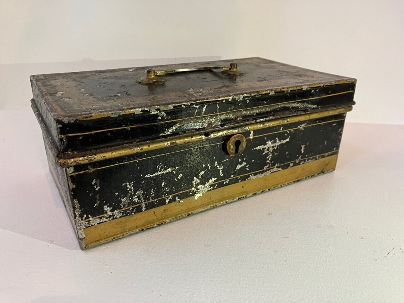 Vintage Cash Box Black Metal Tin - Etsy
