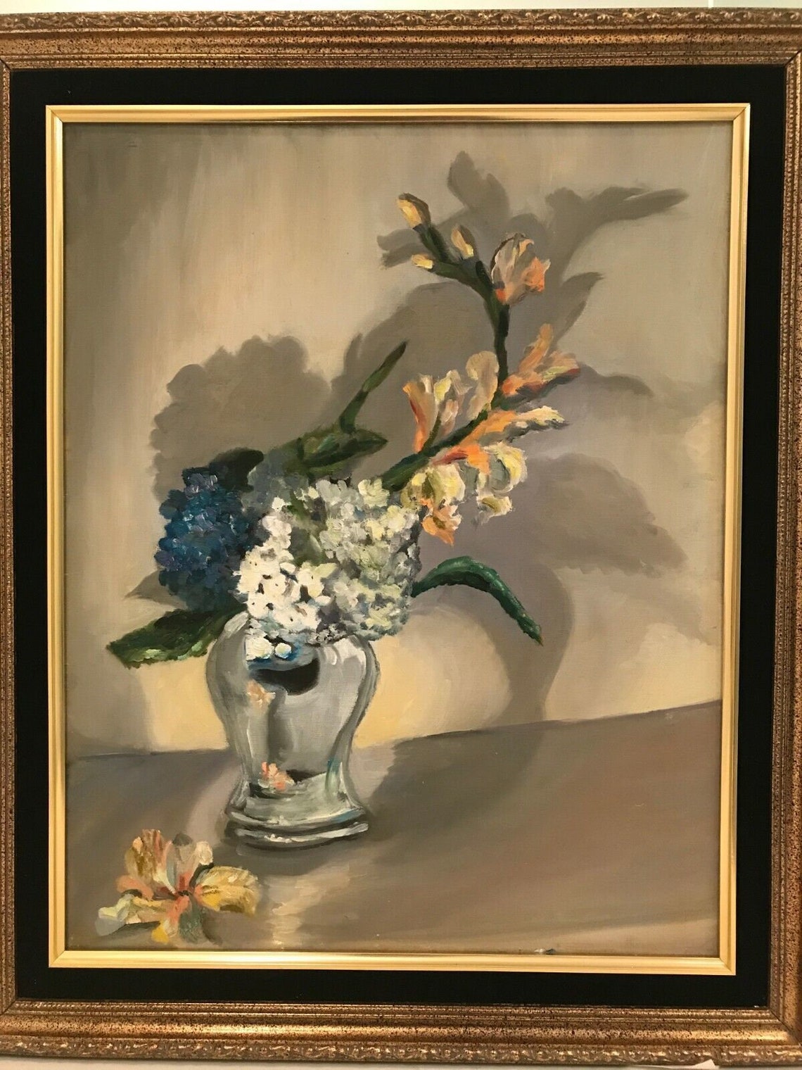 Flowers in Silver Vase Still Life Original Oil Painting - Etsy