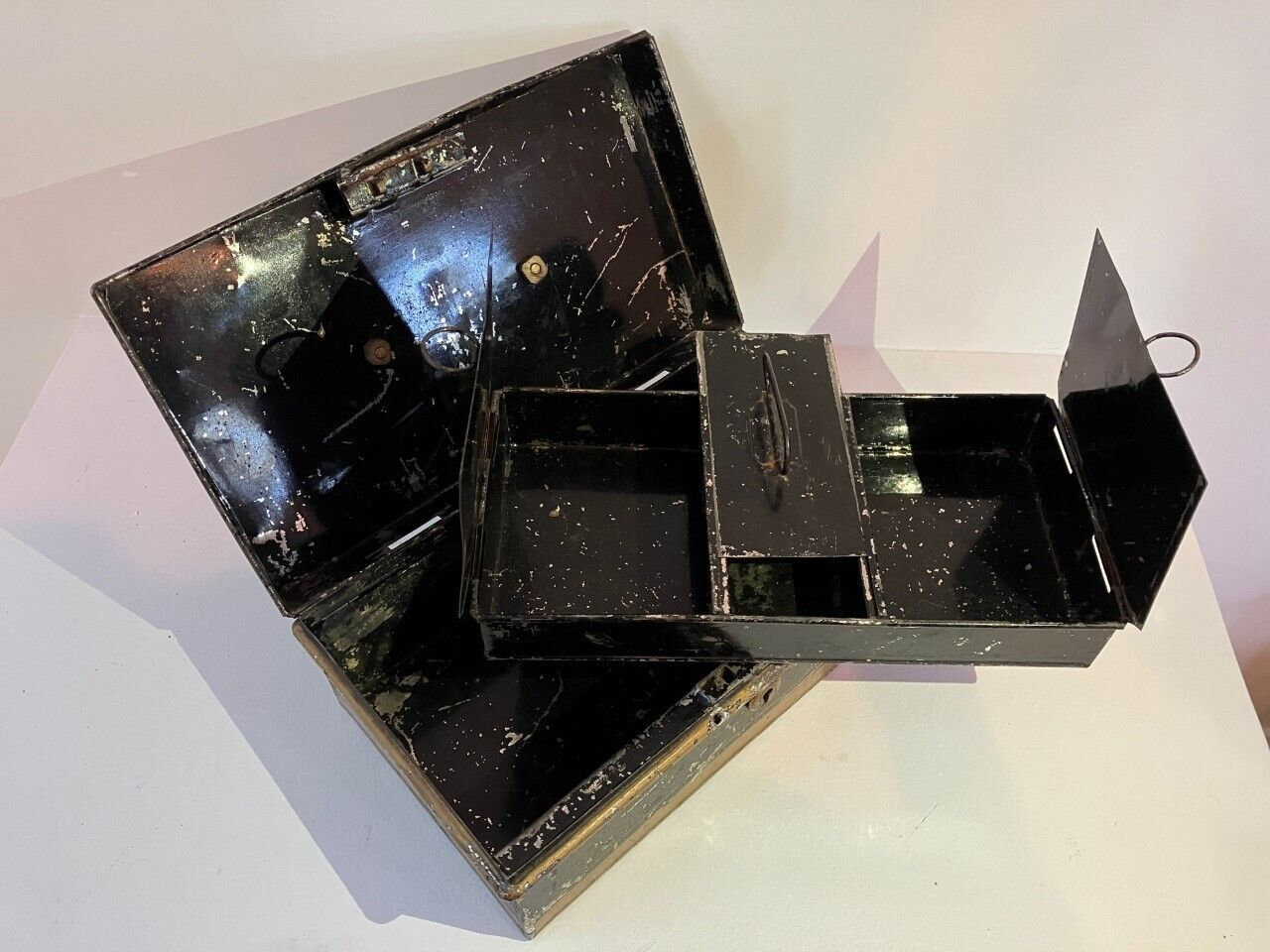 Vintage Cash Box Black Metal Tin - Etsy