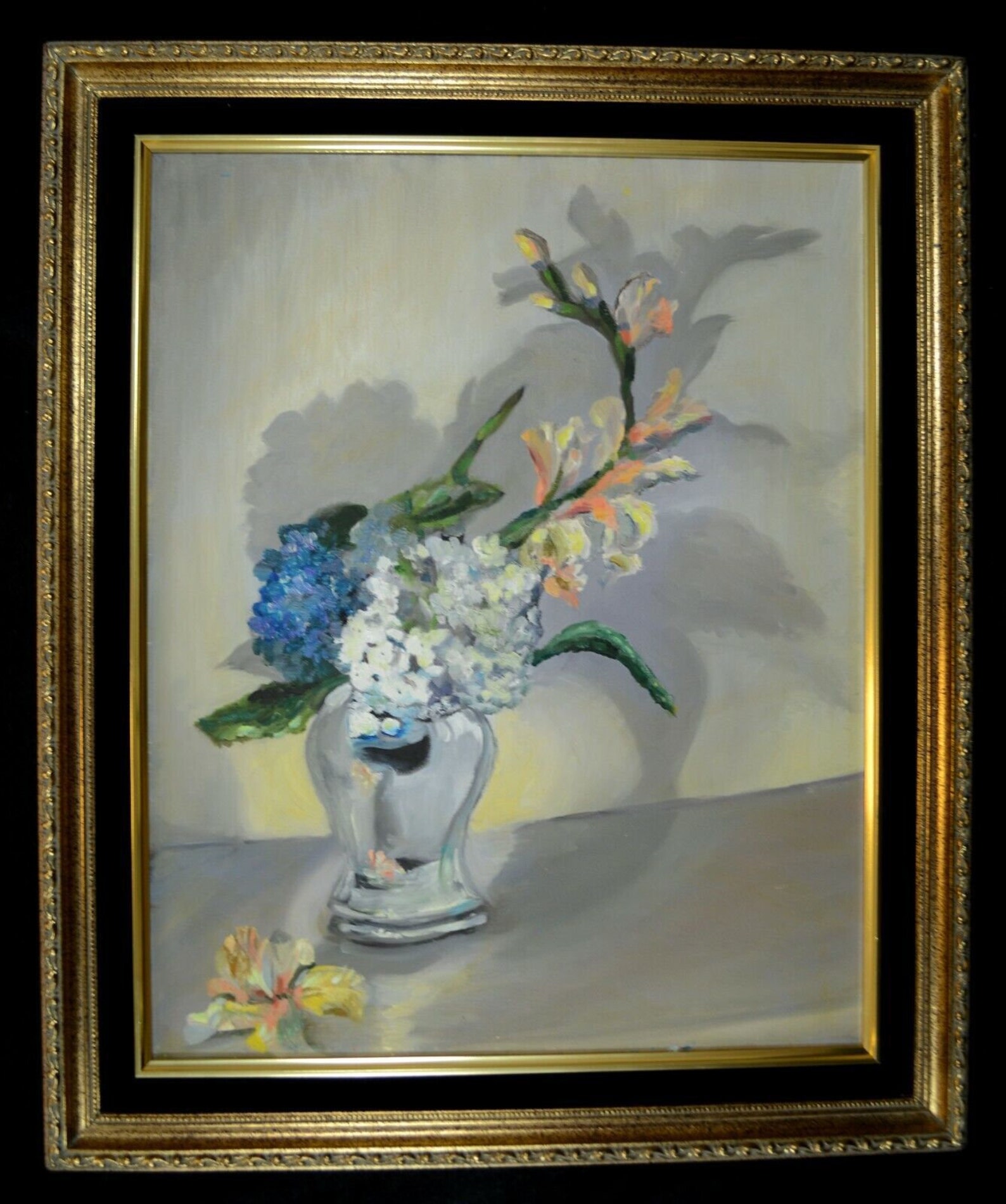 Flowers in Silver Vase Still Life Original Oil Painting - Etsy