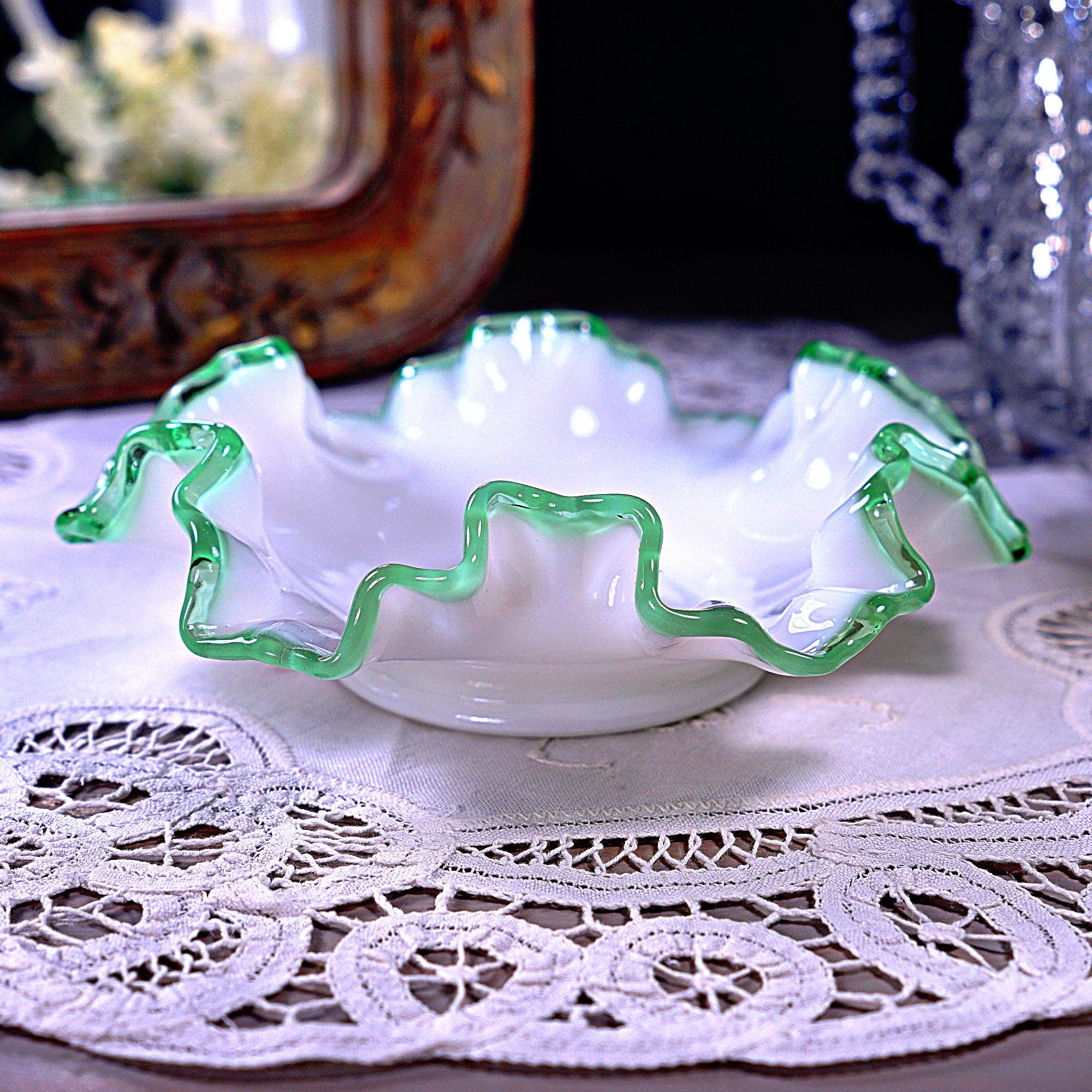 Fenton Glass Emerald Crest - Etsy