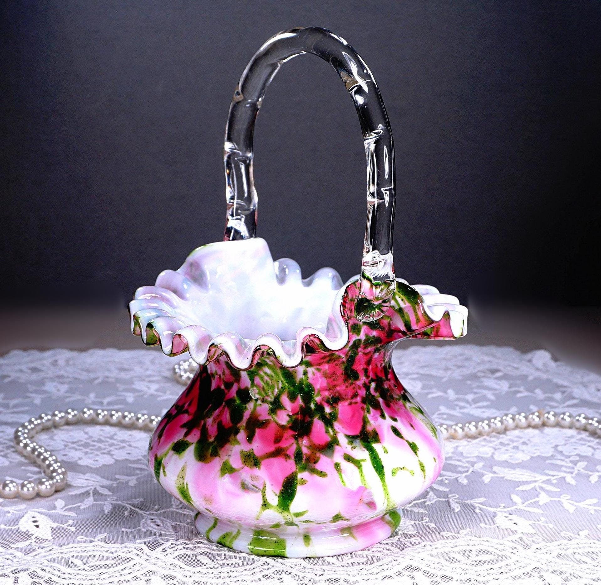 Green Fenton Basket - Etsy
