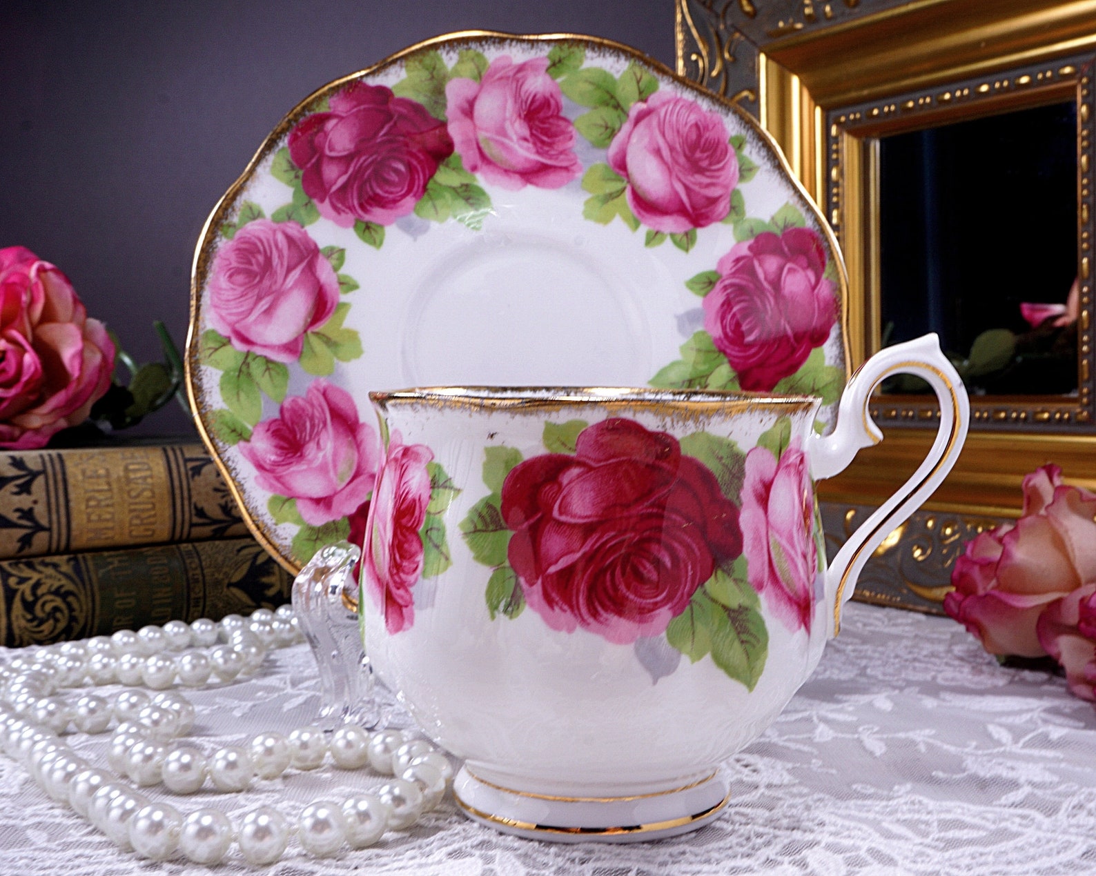 Royal Albert OLD ENGLISH ROSE Tea Cup and Saucer Hampton Etsy