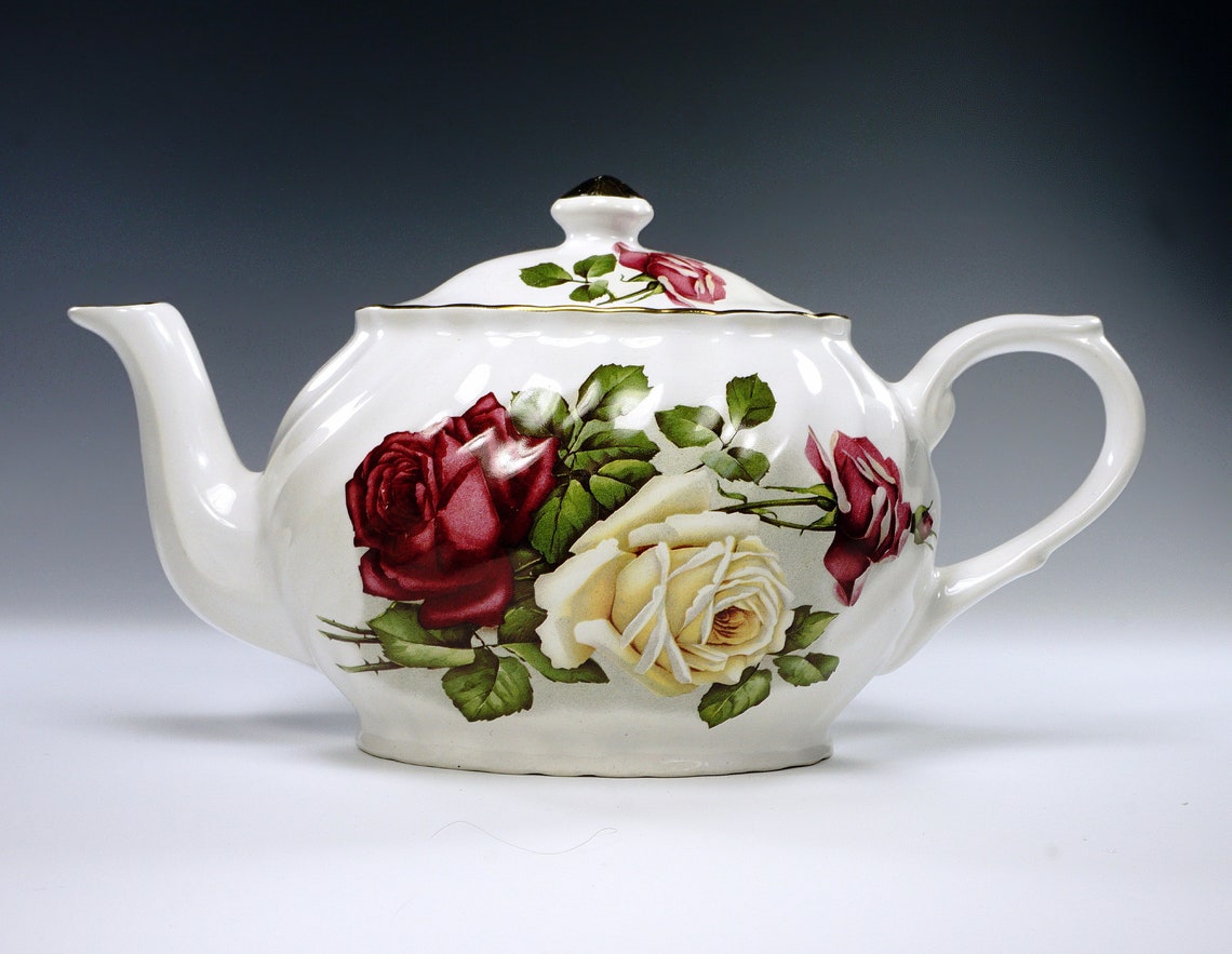 Arthur Wood & Son Teapot with Large Red and Yellow Cabbage Etsy