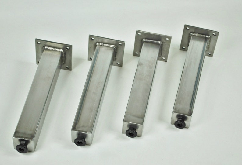 2 Sq Raw Metal Legs W Furniture Glides 4pcs 4 40