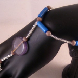 Clear Seed Beaded Slave Bracelet, Stretch Slave Bracelet, Blue Beaded Slave, Slave Bracelet, Boho Bracelet, Ring Bracelet, Finger Bracelet
