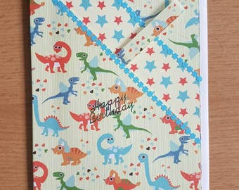 Dinosaur Birthday Card With Money Pouch