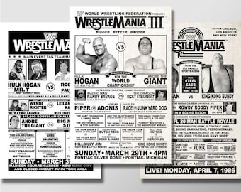 Wrestlemania 1, 2, 3 Event Posters (Buy all three and SAVE) 11x17