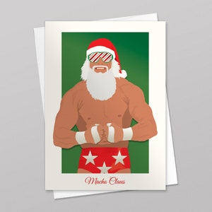 Macho Claus Christmas Card with Envelope Macho Man Randy Savage Holiday Card