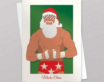 Macho Claus Christmas Card with Envelope Macho Man Randy Savage Holiday Card