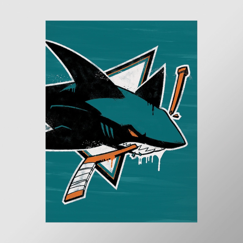 Graffiti Print San Jose Sharks Perfect for Mancave