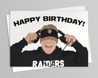 Jon Gruden Birthday Card with Envelope Oakland Raiders Las Vegas