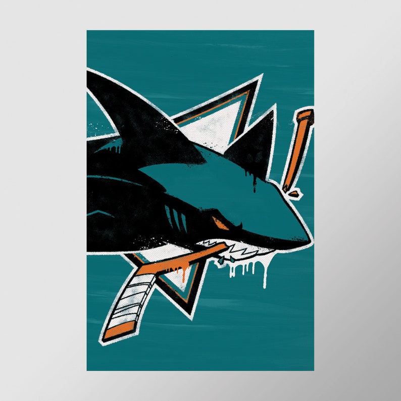 Graffiti Print San Jose Sharks Perfect for Mancave