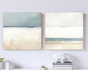 Minimalist Landscape, Large Modern Canvas Art Set Of 2, Living Room Wall Decor, 30x60''