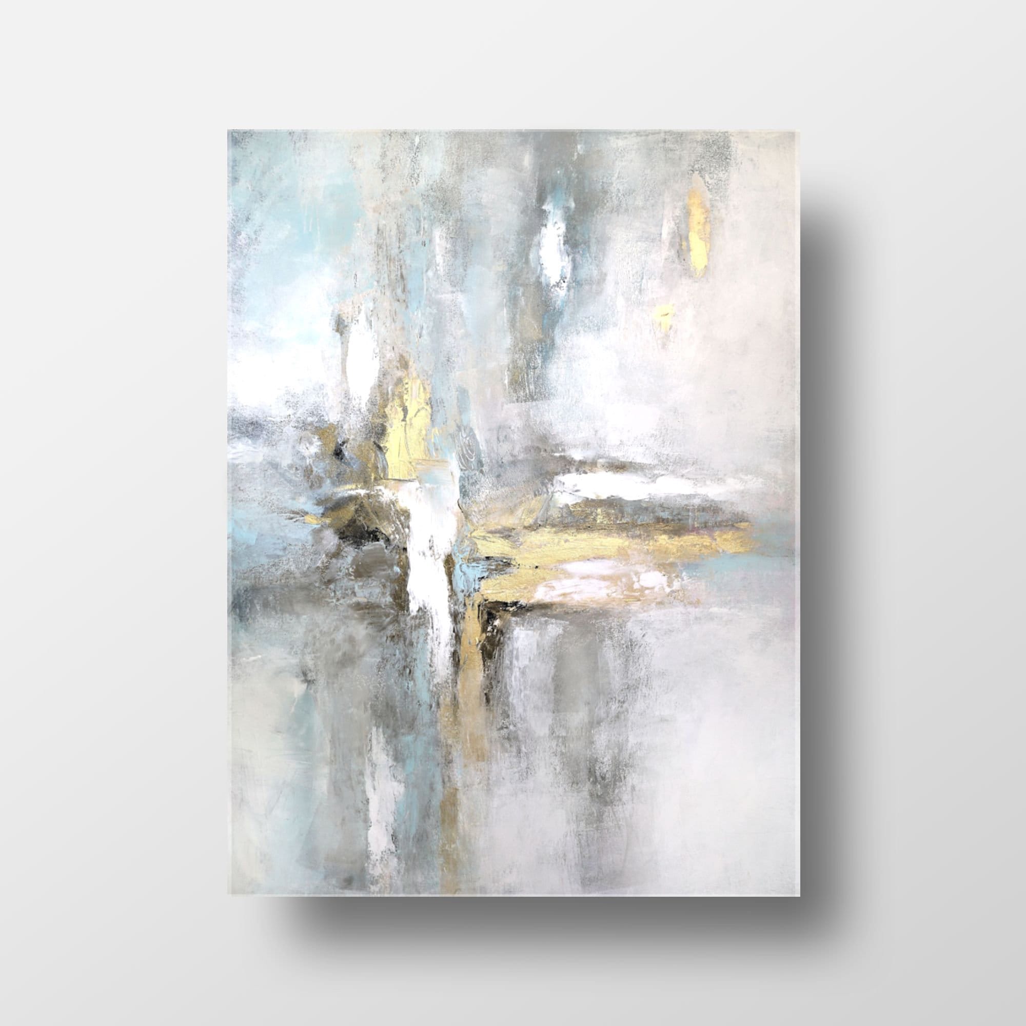 Original Handmade Large Acrylic Oil Paint Gold Abstract Art Canvas Art