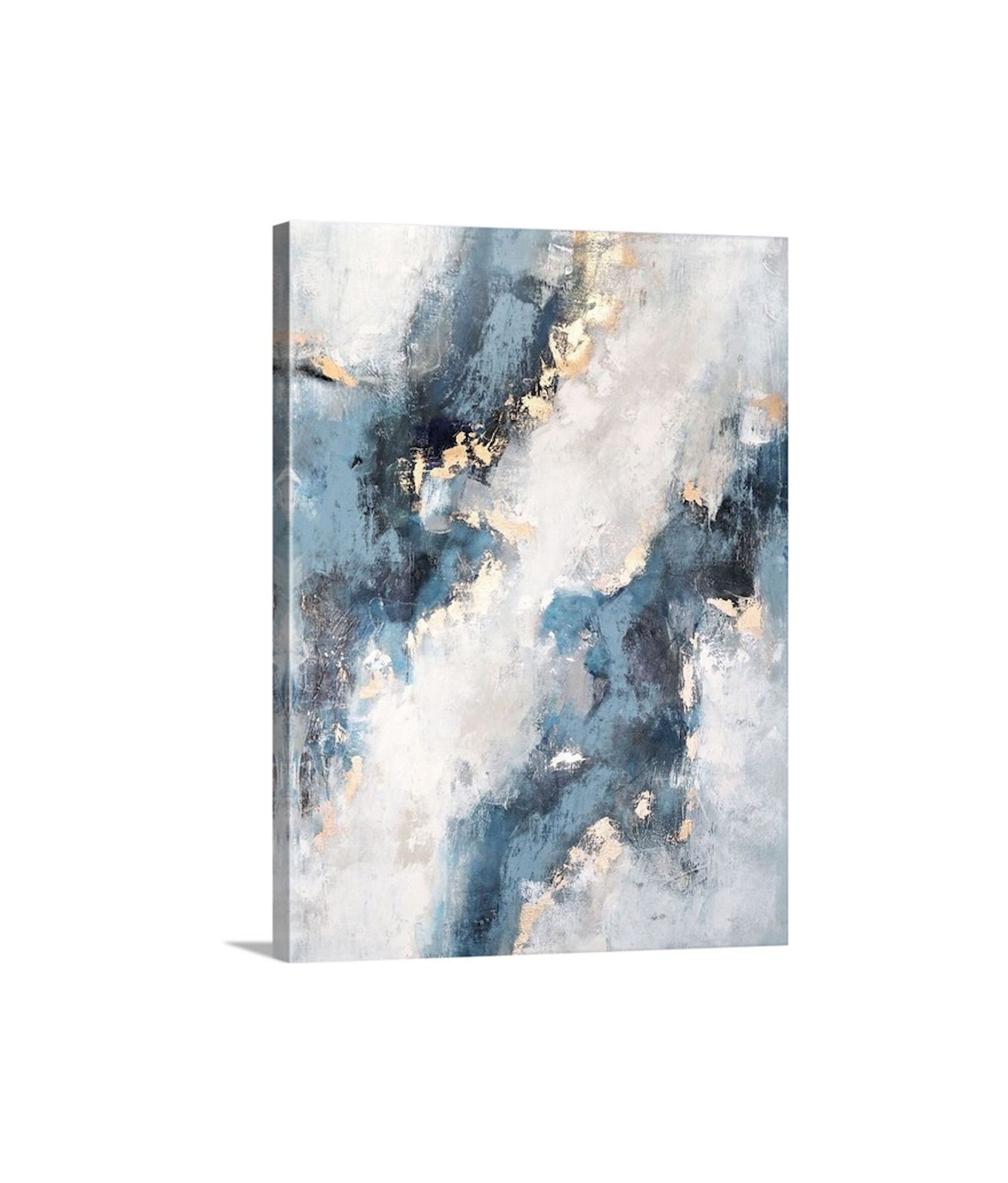 Original Abstract Painting Blue and Gold Wall Art Blue Etsy