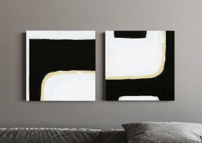 set of 2 modern elegant canvas art