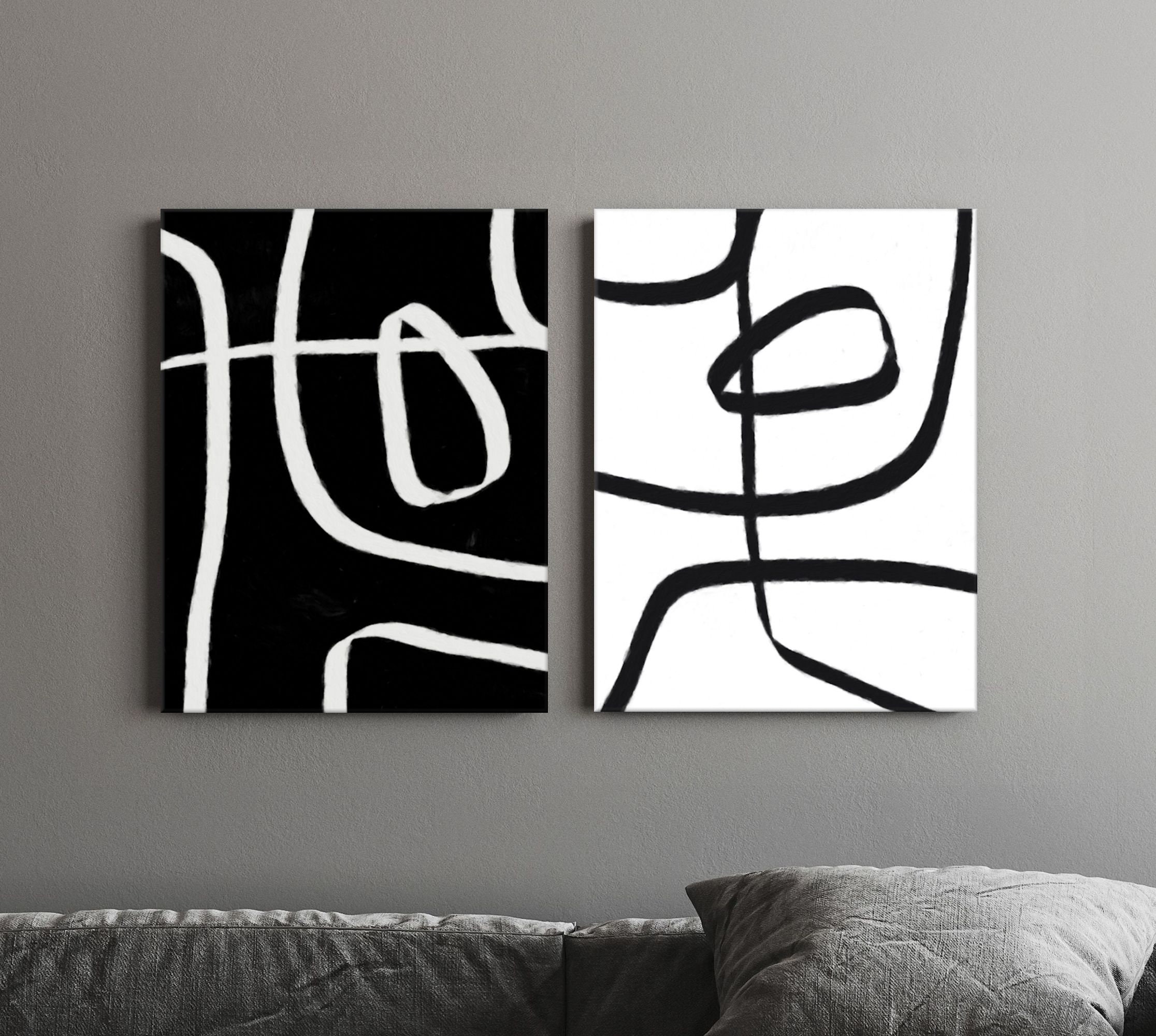 Black and white canvas deals