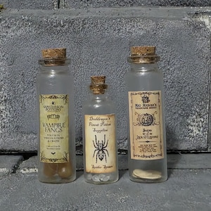 Mini Potion Bottles Vampire Pumpkin Love Spider