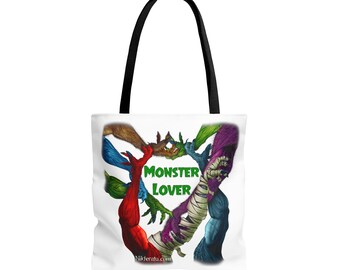 Monster Lover White Tote Bag