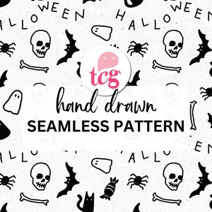 Halloween Seamless Pattern PNG 12x12 Digital Scrapbooking Paper