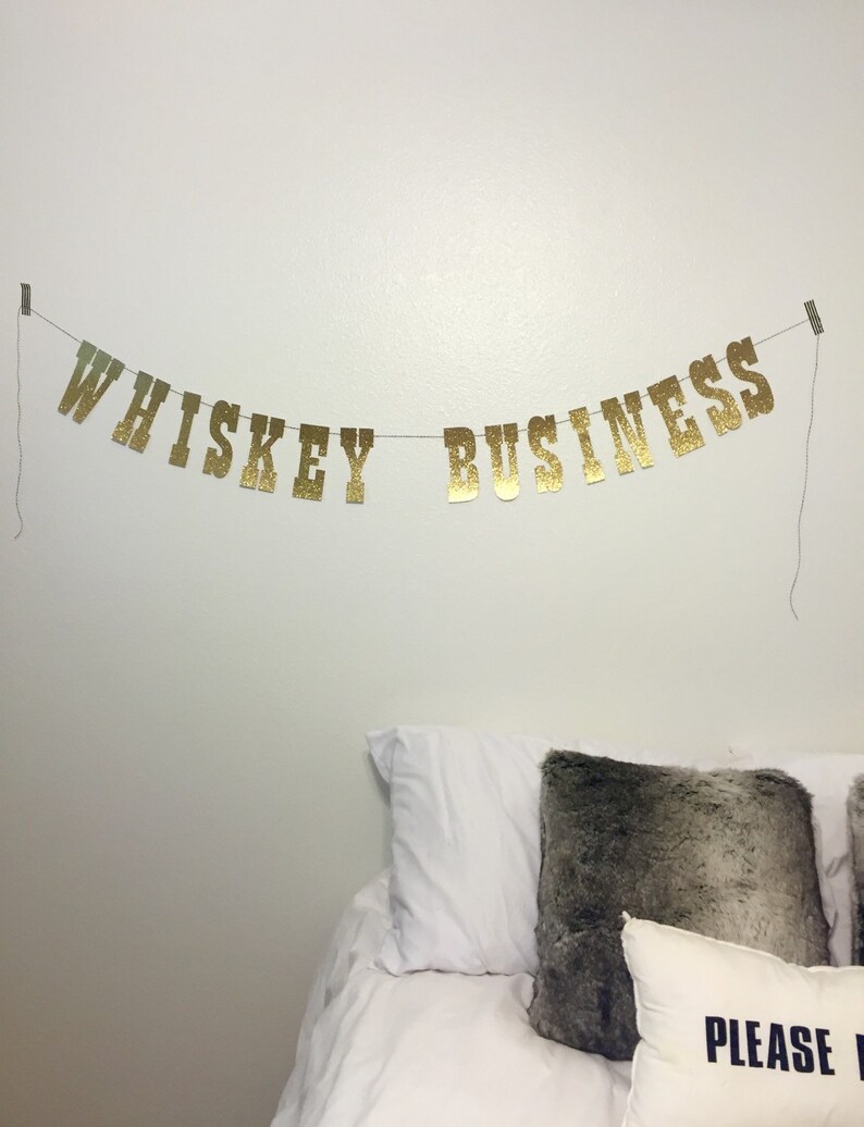 retirement party banner birthday party banner bachelor party bachelorette banner Whiskey Business Banner graduation banner