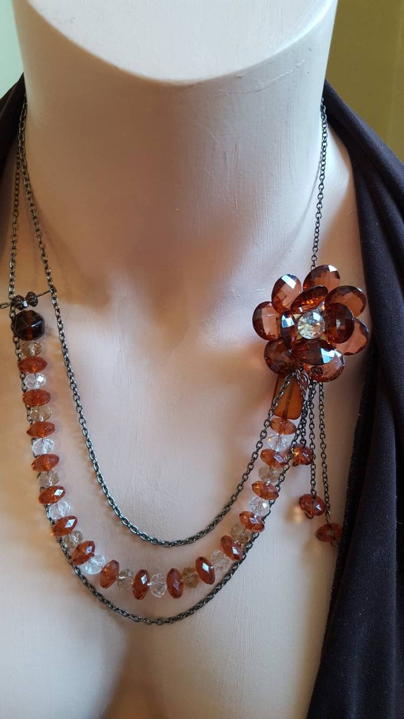 Burnt orange Wow and chains earrings included mouse Creative jewelry Quebec free shipping